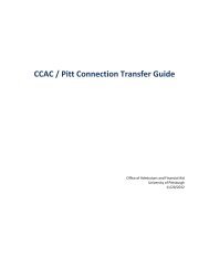 CCAC / Pitt Connection Transfer Guide - Undergraduate Admissions ...