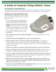 A Guide to Properly Fitting Athletic Shoes handout