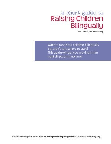 A Short Guide to Raising Children Bilingually - McGill University
