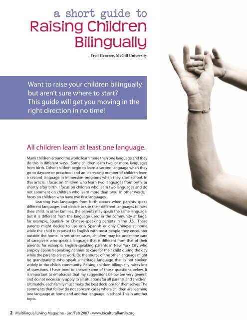 A Short Guide to Raising Children Bilingually - McGill University