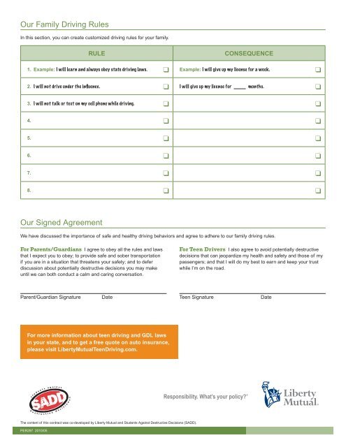 Parent Teen Contract >> Our Family Drivin Parent Teen Contract >> Our Family Drivin