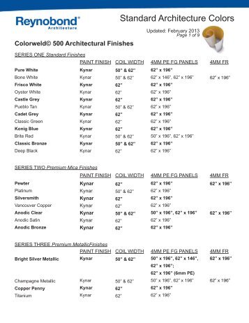 February 2013 Reynobond Stocking List - REVISED.indd - Alcoa