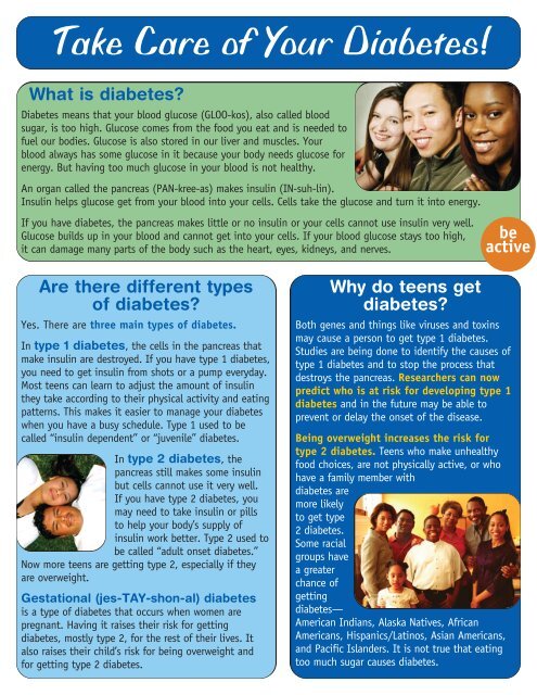 Teen Tips - What is Diabetes - National Diabetes Education ...