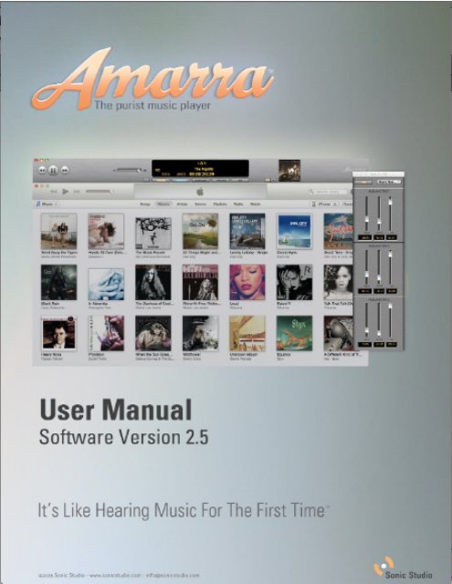 Amarra 2.5 User Manual - Sonic Studio