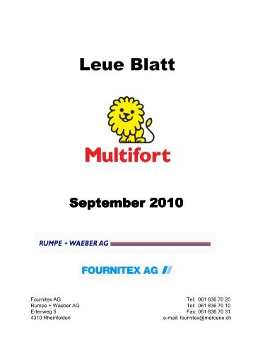 Eigene Marken Markenprodukte - Multifort Gruppe, Rheinfelden