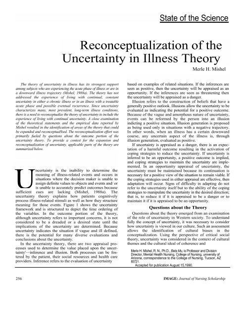 Reconceptualization of the Uncertainty in Illness Theory