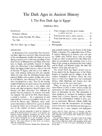 The Dark Ages in Ancient History. I. The First Dark Age in Egypt