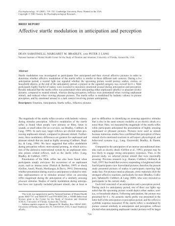 Affective startle modulation in anticipation and perception
