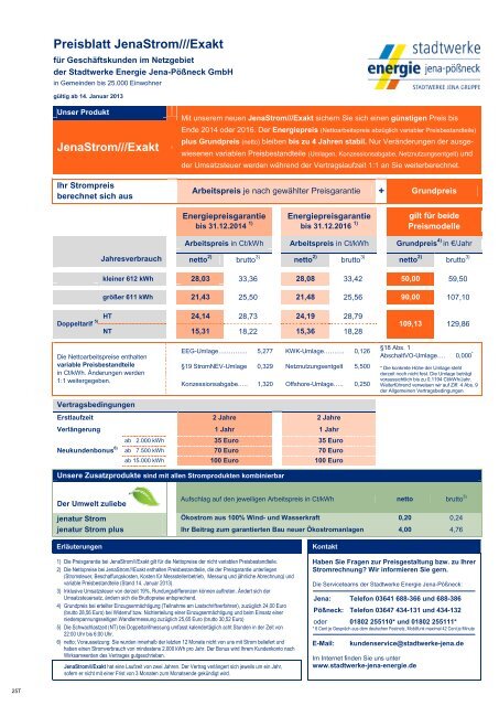 Preisblatt JenaStrom///Exakt