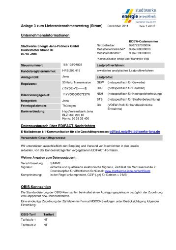 Datenaustausch über EDIFACT-Nachrichten - Stadtwerke Jena ...