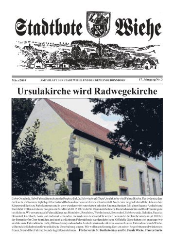 Ursulakirche wird Radwegekirche - Stadt Wiehe