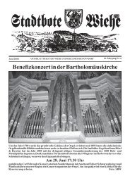 Benefizkonzert in der Bartholomäuskirche - Stadt Wiehe