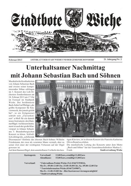 Unterhaltsamer Nachmittag mit Johann Sebastian ... - Stadt Wiehe