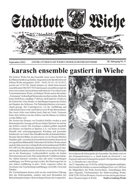 karasch ensemble gastiert in Wiehe - Stadt Wiehe