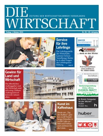 Die Wirtschaft Nr. 39 vom 1. Oktober 2010