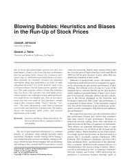 Blowing Bubbles: Heuristics and Biases in the Run-Up of Stock Prices