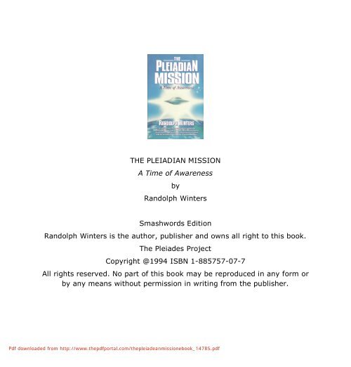 THE PLEIADIAN MISSION A Time of Awareness ... - Free PDF hosting