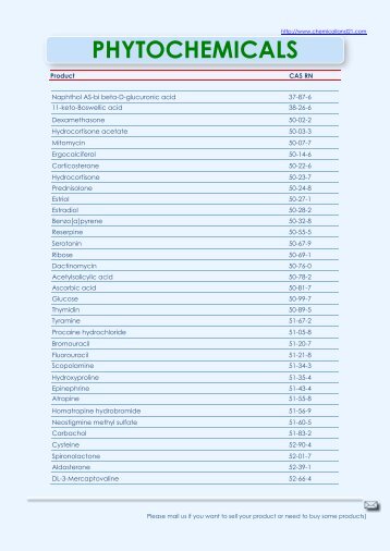 PHYTOCHEMICALS - Chemical Land21