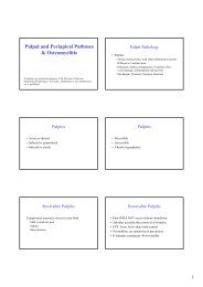 Pulpal and Periapical Pathoses & Osteomyelitis