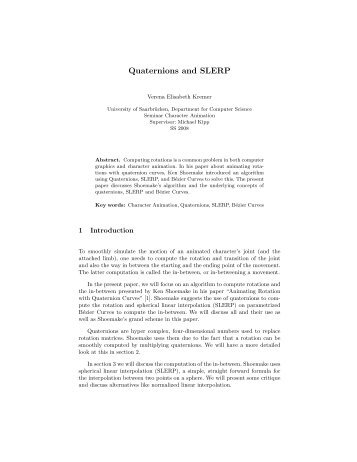 Quaternions and SLERP - EMBOTS