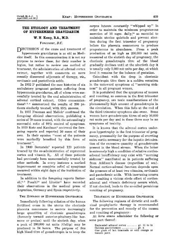 HYPEREMESIS GRAVIDARUM THE ETIOLOGY AND TREATMENT ...