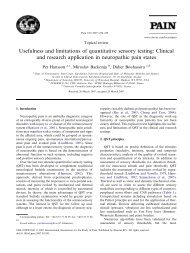 Usefulness and limitations of quantitative sensory testing: Clinical ...