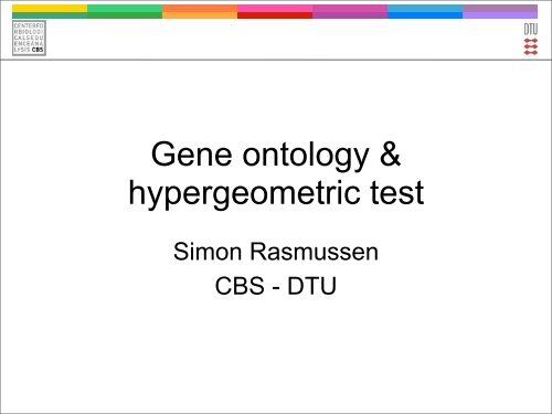 Gene ontology & hypergeometric test