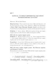 SET 7 MATH 543: FUCHSIAN DIFFERENTIAL EQUATIONS ...