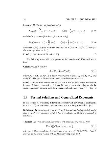 Solving Differential Equations in Terms of Bessel Functions