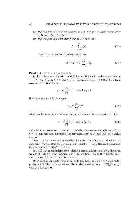 Solving Differential Equations in Terms of Bessel Functions