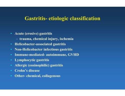 Overview of Gastric Pathology: Non-Neoplastic Diseases