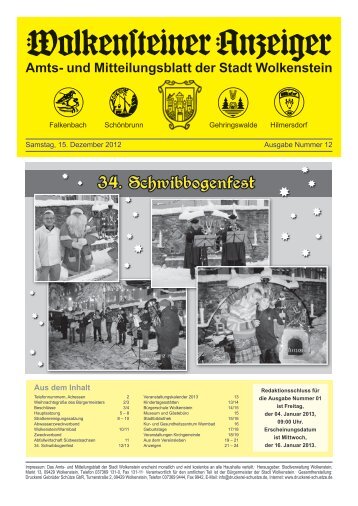 Amtsblatt Dezember 2012 - Stadt Wolkenstein