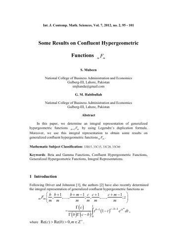Some results on confluent hypergeometric functions _mF_m