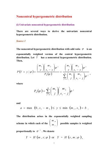 5.7 Noncentral hypergeometric distribution