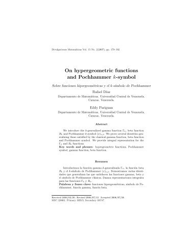 On hypergeometric functions and Pochhammer k-symbol