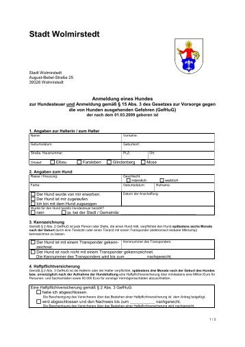 Formular - Stadt Wolmirstedt