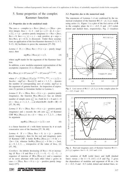 The Kummer confluent hypergeometric function and some of its ...