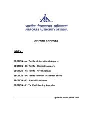 AIRPORT CHARGES INDEX : - Airports Authority of India