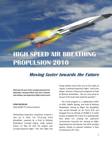 HIGH SPEED AIR BREATHING PROPULSION 2010 - AIAA Info