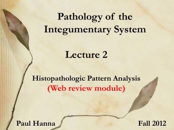 Pathology of the Integumentary System Lecture 2