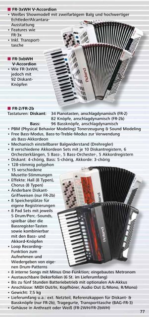 Digital Pianos, Keyboards, Orgeln, V-Accordions und Zubehör