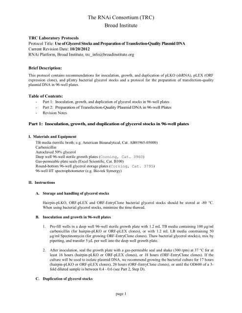 The RNAi Consortium - Broad Institute