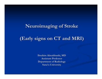 Neuroimaging of Stroke (Early signs on CT and MRI) - Yns-yemen.com