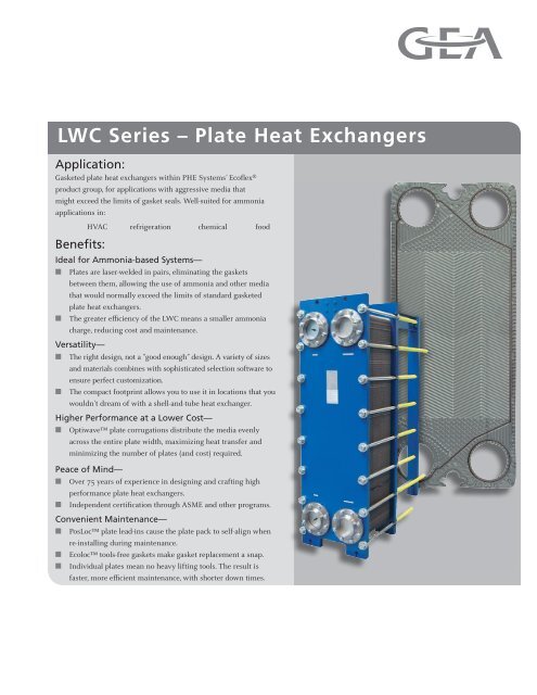 Lwc Series Plate Heat Exchangers Gea Phe Systems