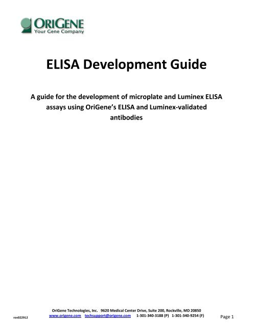 ELISA Development Guide - OriGene