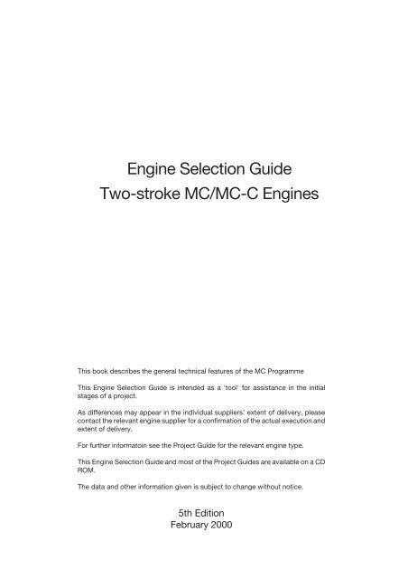Engine Selection Guide Two Stroke Mc Mc C Engines Fsb