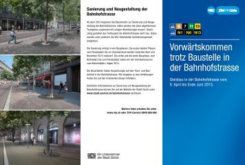 Infoflyer der VBZ zur Gleisbaustelle (PDF, 1 MB - Stadt Zürich