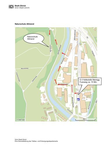 Lageplan Naturschule Allmend - Stadt Zürich