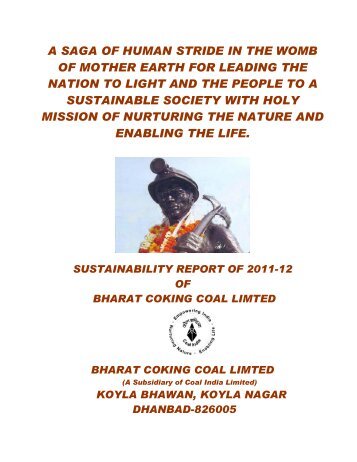 SUSTAINABILITY REPORT OF 2011-12 - Bharat Coking Coal Limited