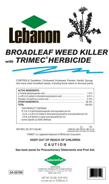 BROADLEAF WEED KILLER with TRIMEC HERBICIDE - Tom Irwin
